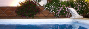 Piscina con iluminación LED
